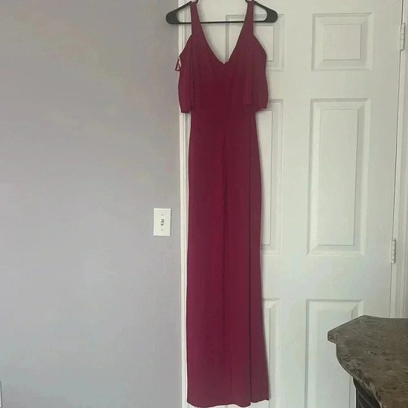 Lauren Ralph Lauren Cold-Shoulder Jersey Gown Size 8 - Picture 5 of 6